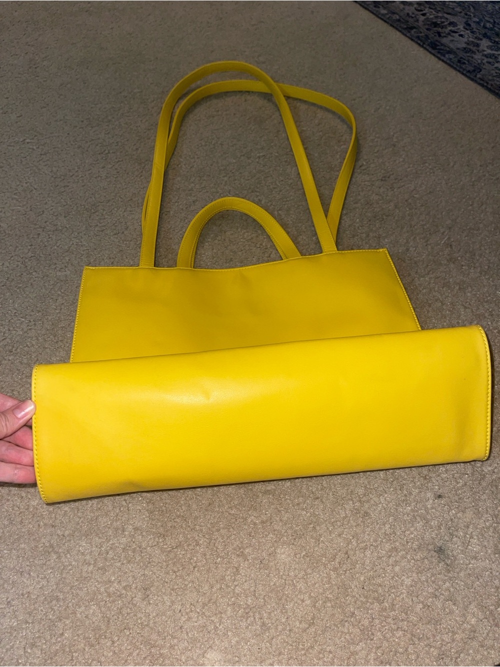 Telfar Bright Yellow Tote with Embossed Logo - Picture 3 of 8